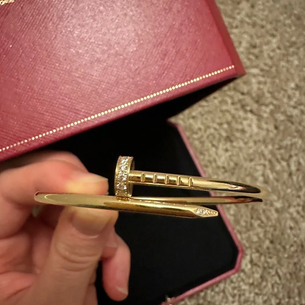 Cartier Juste Un Clou Yellow Gold with Diamonds Size 15 (SMALL MODEL) - Picture 3 of 12